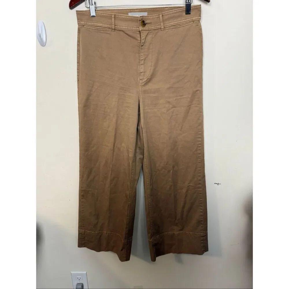Everlane The Utility Wide-Leg Croooed Chino Pants Classic Khaki Womens Size 8